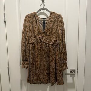 SHEIN Leopard Print Long Sleeve Dress